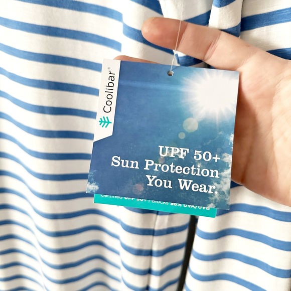 Coolibar Samoa Bay Cover-up UPF Long Sleeve Dress Women's Size Small NEW - Picture 7 of 13